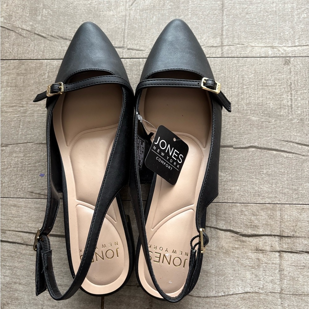 Jones New York Black Slingback Flats